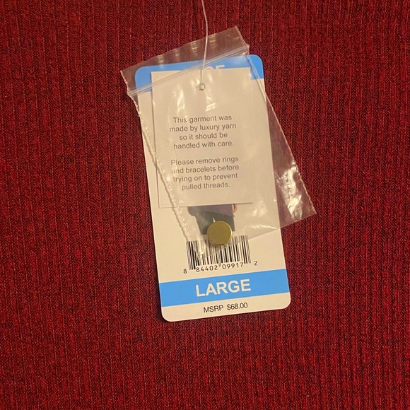 NWT Premise Brick Red Tunic Shirt With Lace Detail Sleeves Size Large - Picture 2 of 10